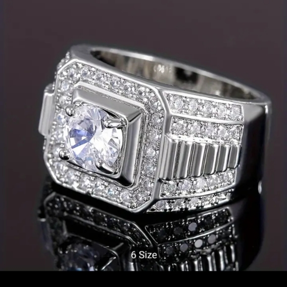 Jewelry for men's sterling silver ring size 9 With Top Quality cubic zirconia - Picture 3 of 8
